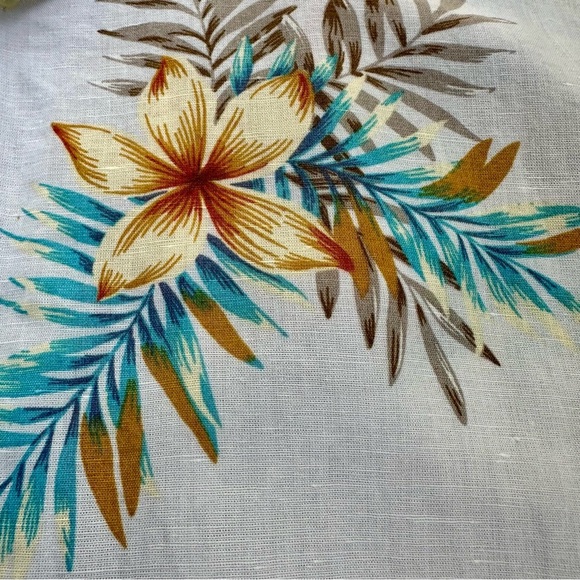 Banana Republic Linen Cotton Blend Aloha Resort Shirt Slim Fit Size XL - Picture 3 of 6